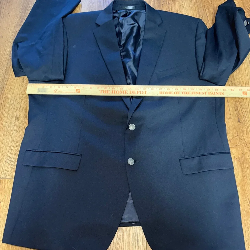 Michael Kors Mens Navy Blue Wool Blazer Sport Coat Jacket‎ 48R Silver Buttons